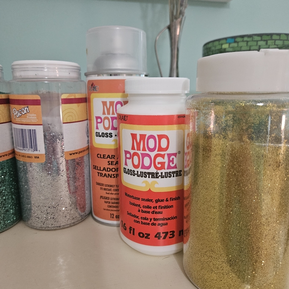 Glitter and Mod Podge art supplies - Picture 2 of 5